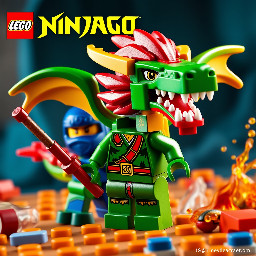 A ninjago set with all new dragon forms and new Beatrix