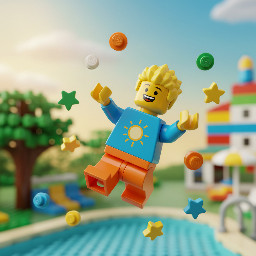 i want a picture with a boy jumping with smile for summer coming. Background out of focus