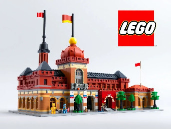 diseñame un set de lego del palacio del infantado de Guadalajara españa