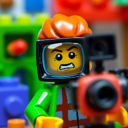 A tv man looking at the camera