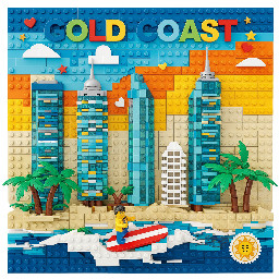 Gold Coast skyline 2d face on post card size