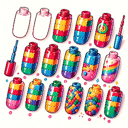 creat me a lego nail art with styep by step -direction procedures