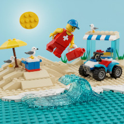 lego lifeguard jumping