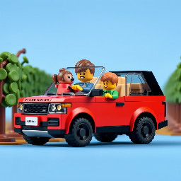 Mm and dad with toddler daughter and son in Range Rover in vineyard