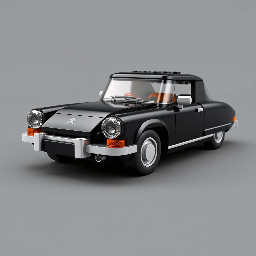 Je veux que tu me fasse une Citroën DS avec environ 5000 pièces. Je veux qu'elle soit noir