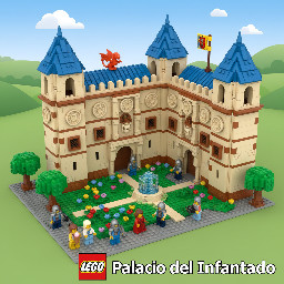 diseñame un set de lego del palacio del infantado de Guadalajara españa