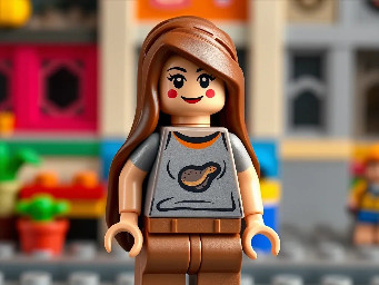 niña de 13 años, morena pelo largo y caucásica con camiseta manga corta gris de stoch y pantalones vaqueros