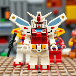 Lego set minifigs from the 1979 Gundam anime