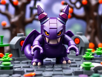 a full art Pokemon card of the Pokemon Gengar at a graveyard