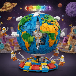 Internally powered spinning earth globe