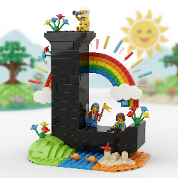 A LEGO black letter L with serifs