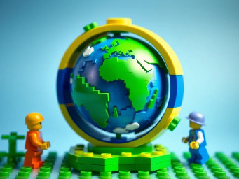 Internally powered spinning earth globe