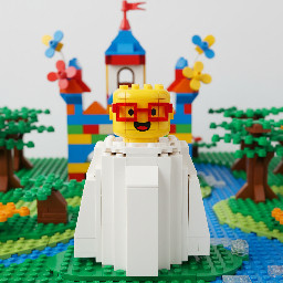 create a picture of a guy, fat,white robe and red glasses