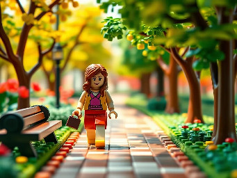 a woman walking in the park