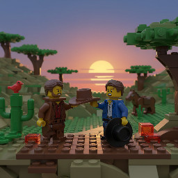 La imagen de Arthur Morgan dándole el sombrero a jhon Marston en Read Dead Redempetion 2