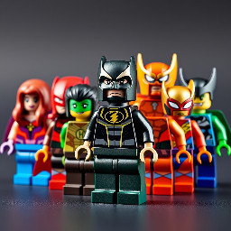 Lego superhero team call the attackers as a cmf and show all figures the team consists of angel their hawk girl, inferno their version of dcs fire, flying fox their female Batman, song bird their black canary, archer their female Green arrow who wears purple and black,shrink their female atom, techno their male blue beetle/iron man, WILL their green lantern,ultimate man the hero with every super power,gamma their hulk,thunder their Thor,badger their wolverine, the soldier their captain America. but make sure they have custom designs and gamna is blue and the soilder is orange and black and has a captain America shield  in those colors and ultimate has a red and purple suit with tech and a u fading in a m as the chest logo and Wills lantern suit is of a more fading green and badgers suit is more blue and green and thunders outfit is based on marvels thunder strike and  add their other members the wiz their Dr strange who's suit is gold and sliver the arachnid their spider manwhos suit is yellow and lavender and time speed their flash who has an bright orange suit and powerhouse their wonder woman who has a ruby red with pearl gold outfit and echo their vibe whose outfit is orange and blue and their creator is the rare minfig me AKA Cayden McDonald who is wearing a jacket with a Batman shirt underneath it blue jeans with printed shoes at the foot part and glasses with a reddish brown beard on the face and they can have any official superhero minifigures parts and the cmf checklist has to have their names under each figure and also it a traditional Lego cmf checklist but the figures are normal Lego figures not duplis and stuff also gibe them their own secret identities come up with their names but not the real names of the people they are based on