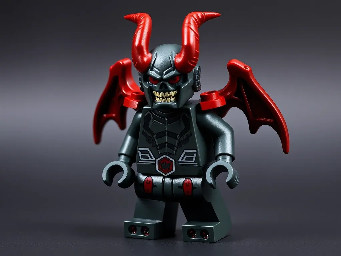 make an image of a lego version of the revenant demon from DOOM 2016