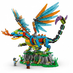 A Lego dragon with 8 legs 2 wing sets and a scorpion tail