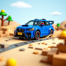 Généré moi un lego de subaru wrx sti de 2025 version rally