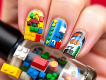 creat me a lego nail art with styep by step -direction procedures