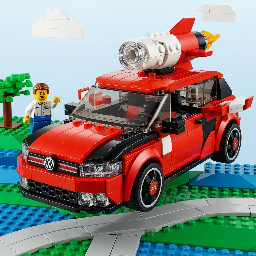 Créame un coche de lego volkswagen golf mK8 GTI de 30cm de largo