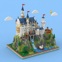 Please make me a Lego design of Neuschwanstein Castle