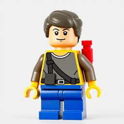 "Transform the person in the uploaded photo into a Lego-style minifigure. Preserve exactly: clothing, hairstyle and color, facial likeness, and accessories. Style direction: Smooth plastic texture, simplified Lego minifigure proportions, blocky torso, cylindrical limbs, and a round head. Sharp clean outlines, bold colors, and classic Lego-style features. Plain background.