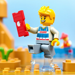lego lifeguard jumping of joy