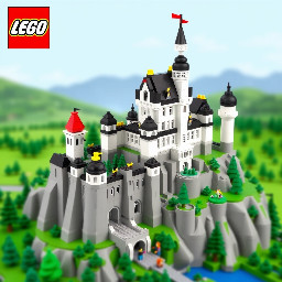 Please make me a Lego design of Neuschwanstein Castle