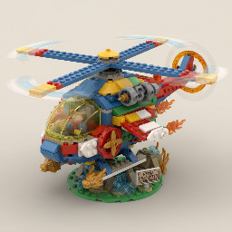 quiero hacer un helicoptero con las piezas del kit lego nezha
