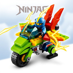 a lego ninjago dragons rising set thats a lightning jet called jays lightning hawk that has a motorbike transformation feature