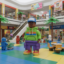 Brown boy dripped out in clothes in the mall