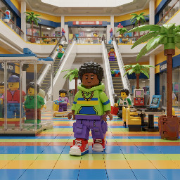 Brown boy dripped out in clothes in the mall