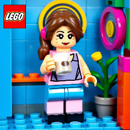 A girl drinking latte