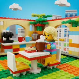A girl drinking latte