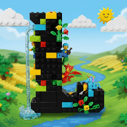 A LEGO black letter L with serifs