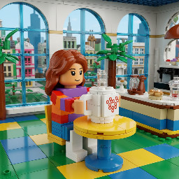 A girl drinking latte