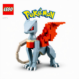 Cria a seguinte ilustração com base no que te vou indicar em baixo:  A LEGO Ideas e o Pokémon Trading Card Game acabam de anunciar um dos desafios mais incríveis: um desafio Pokémon TCG onde TU poderás criar um futuro conjunto LEGO Ideas Pokémon!     A LEGO Ideas está a trabalhar com o Pokémon TCG e a convidar os treinadores e construtores a submeterem projetos para uma carta Pokémon feita de peças LEGO, a partir de uma lista de Pokémon elegíveis.     Envia a tua criação para a página do desafio LEGO Ideas até 6 de maio de 2026, cuidado com as horas), para participar.     A equipa de revisão analisará e selecionará até 5 projetos para a Votação dos Fãs no dia 28 de maio de 2026. Os membros do LEGO Ideas poderão votar no seu projeto favorito entre 28 de maio de 2026 e 11 de junho de 2026.     Neste momento, não há informações sobre se uma carta Pokémon TCG será produzida e inserida neste futuro conjunto LEGO Ideas, mas considerando os requisitos do design, que inclui apenas um Pokémon e arte completa… acredito que poderemos estar prestes a ter a nossa primeira carta promocional Pokémon TCG em parceria com a LEGO, o que será incrível.     Eis a lista de Pokémon elegíveis: Alolan Exeggutor Arceus (Normal-type)   Ceruledge   Chandelure   Darkrai   Dragonite  Garchomp   Gardevoir   Gengar   Giratina (Origin Forme)   Greninja  Gyarados   Hawlucha   Jigglypuff   Joltik   Lucario   Luxray  Machamp   Meowth   Metagross   Mew   Mewtwo  Ninetales   Rowlet   Tinkaton   Torterra   Toxtricity   Tyranitar   Wailord   Zoroark     A tua carta deve ter uma moldura, exibindo os teus Pokémon de uma forma vibrante e criativa. Pode romper a moldura, usar a moldura como pano de fundo ou algo que nunca imaginámos. Tu és o Treinador aqui. Indicamos o tamanho da moldura, mas o resto fica por tua conta!     Dicas do Treinador     Lembra-te: a tua construção deve conter apenas um Pokémon e apenas da lista na página do desafio. Deve ser uma criação original de uma carta Pokémon Full Art (não uma réplica ou recriação de uma carta Pokémon TCG existente). O rosto do Pokémon deve estar claramente visível na metade superior da carta, com um mínimo de 400 e um máximo de 2500 peças. (Não são permitidos minifiguras)  Utiliza o Mewtwo e cria a imagem em tamanho grande