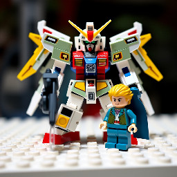 Lego set of mobile suit gundam anime with minifigs of amuro ray and char aznable