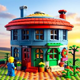 generate me a 16 wide 8 tall lego roundhouse