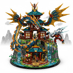 a lego ninjago dragons rising set thats a ucs version of monastary