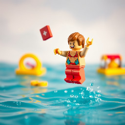 lego lifeguard jumping of joy for summer