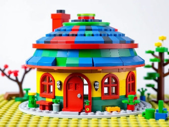 generate me a 16 wide 8 tall lego roundhouse