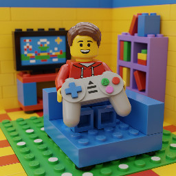 generar una imagen donde este agarrando un mando de play