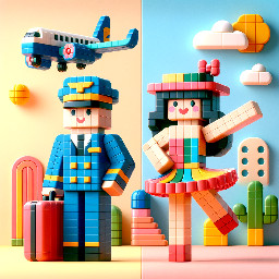 a airplane pilot and a danser together