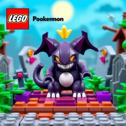 a full art Pokemon card of the Pokemon Gengar at a graveyard