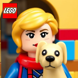 A womam with blond hair And a dog