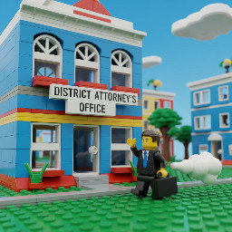 Lawyer walking away from district attorney’s office flipping it off