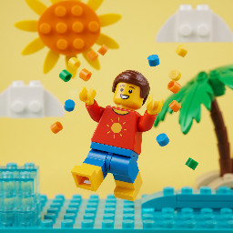 i want a picture with a boy jumping with smile for summer coming. Background out of focus