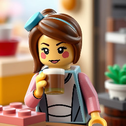 A girl drinking latte